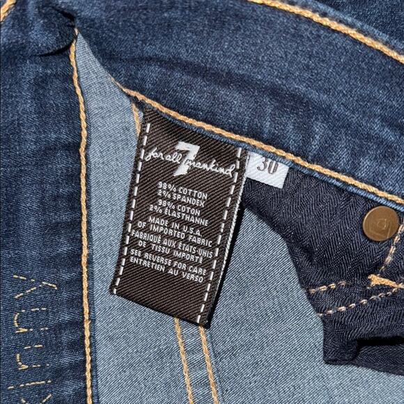 7 for all Mankind Dark Blue Skinny Stretch Denim Women's Jeans 30 - Picture 5 of 7